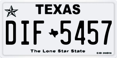 TX license plate DIF5457