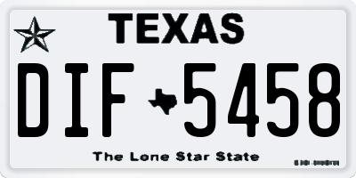 TX license plate DIF5458