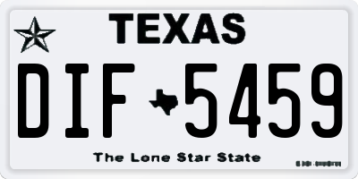 TX license plate DIF5459