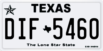 TX license plate DIF5460