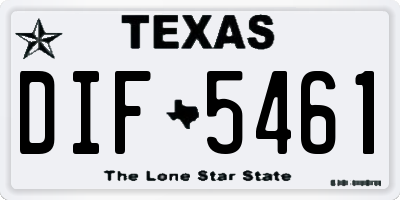 TX license plate DIF5461