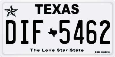 TX license plate DIF5462