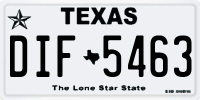 TX license plate DIF5463