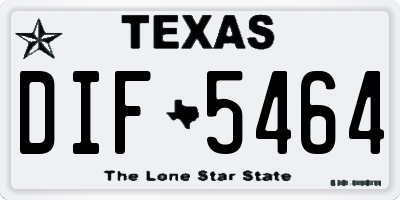 TX license plate DIF5464