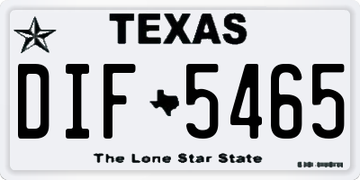 TX license plate DIF5465