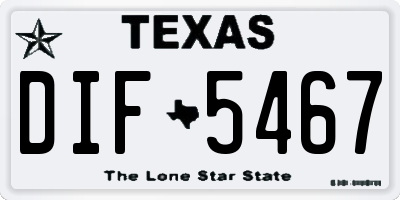 TX license plate DIF5467