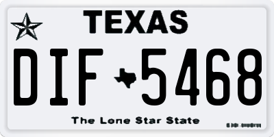TX license plate DIF5468