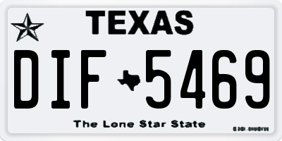 TX license plate DIF5469