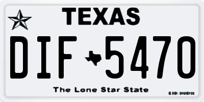 TX license plate DIF5470