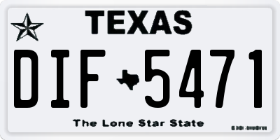 TX license plate DIF5471