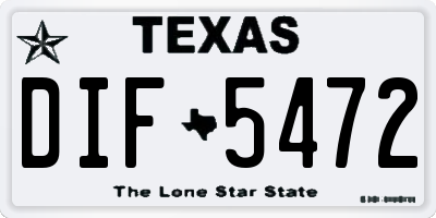 TX license plate DIF5472