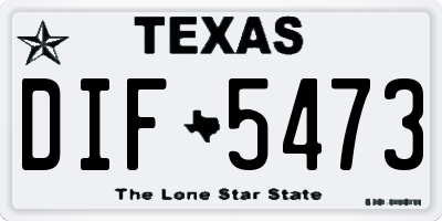 TX license plate DIF5473