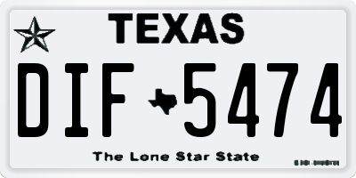 TX license plate DIF5474