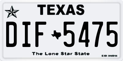 TX license plate DIF5475