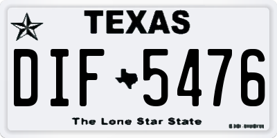 TX license plate DIF5476