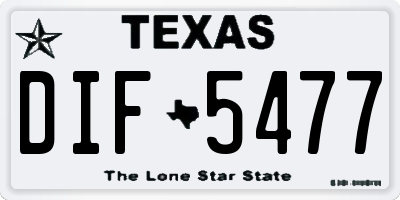 TX license plate DIF5477