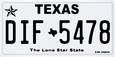 TX license plate DIF5478