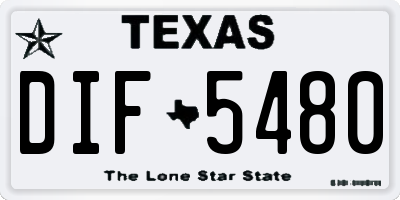 TX license plate DIF5480