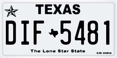TX license plate DIF5481