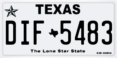 TX license plate DIF5483