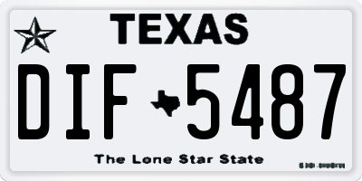 TX license plate DIF5487