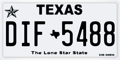 TX license plate DIF5488