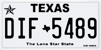TX license plate DIF5489