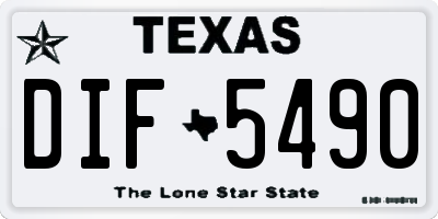 TX license plate DIF5490