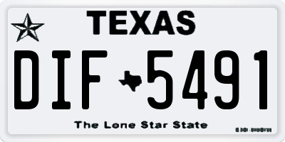 TX license plate DIF5491