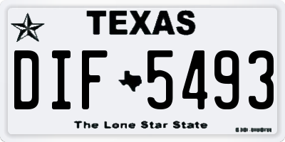 TX license plate DIF5493