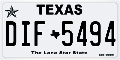 TX license plate DIF5494