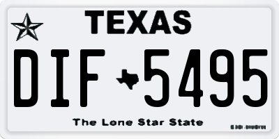 TX license plate DIF5495