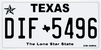 TX license plate DIF5496