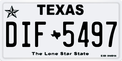 TX license plate DIF5497