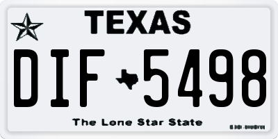 TX license plate DIF5498
