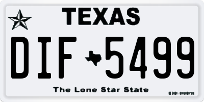 TX license plate DIF5499
