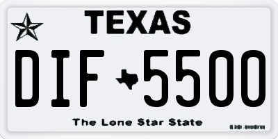 TX license plate DIF5500