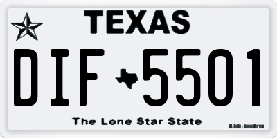 TX license plate DIF5501