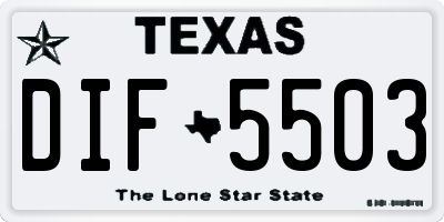 TX license plate DIF5503