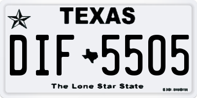 TX license plate DIF5505