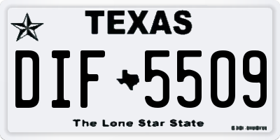TX license plate DIF5509