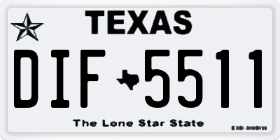 TX license plate DIF5511