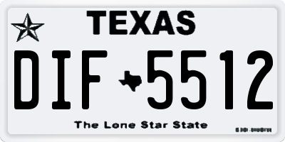 TX license plate DIF5512