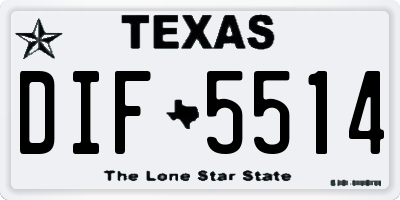 TX license plate DIF5514