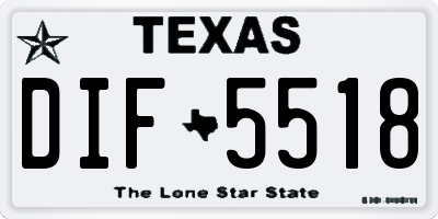 TX license plate DIF5518
