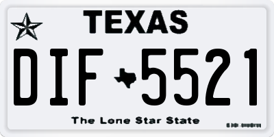 TX license plate DIF5521
