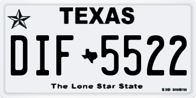 TX license plate DIF5522