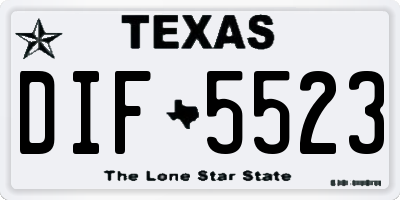 TX license plate DIF5523