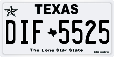 TX license plate DIF5525
