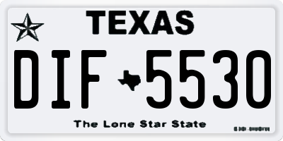 TX license plate DIF5530